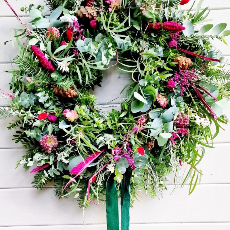 Christmas Wreath Festive Pinks