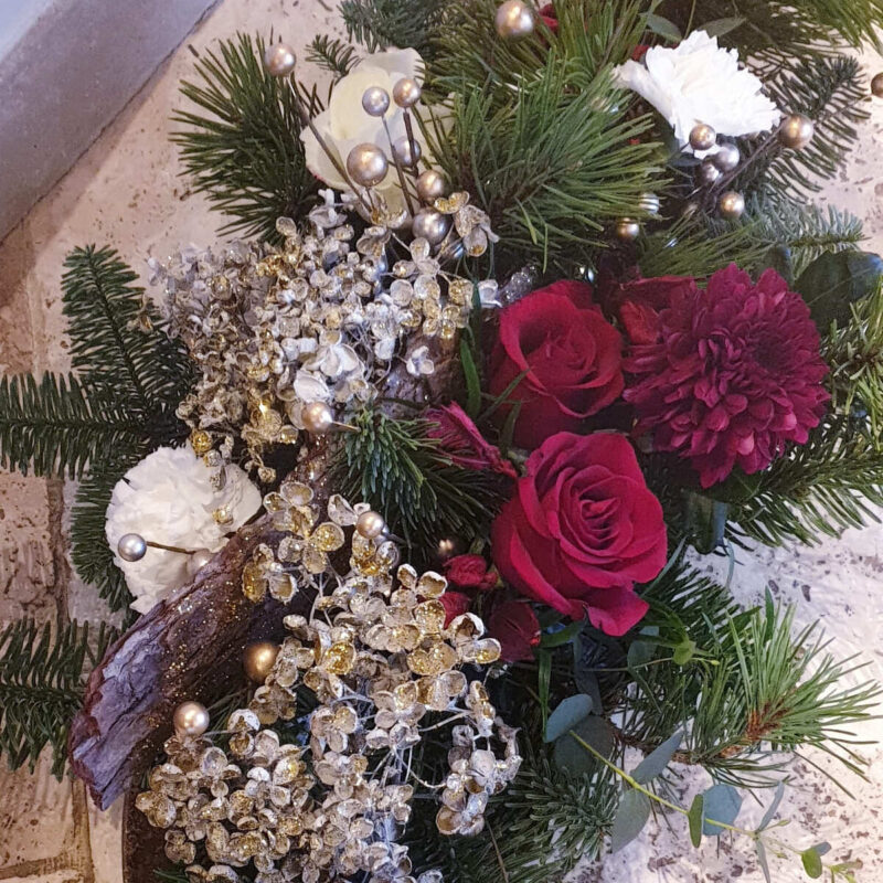 Festive Reds & Sparkle Centrepiece