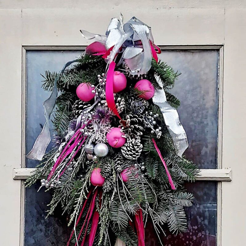 Festive Pinks Door Swag